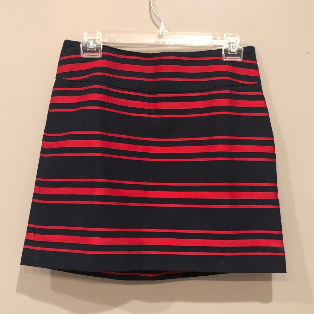 ☀️5/$20☀️ EUC LOFT BLUE RED STRIPED MINI SKIRT